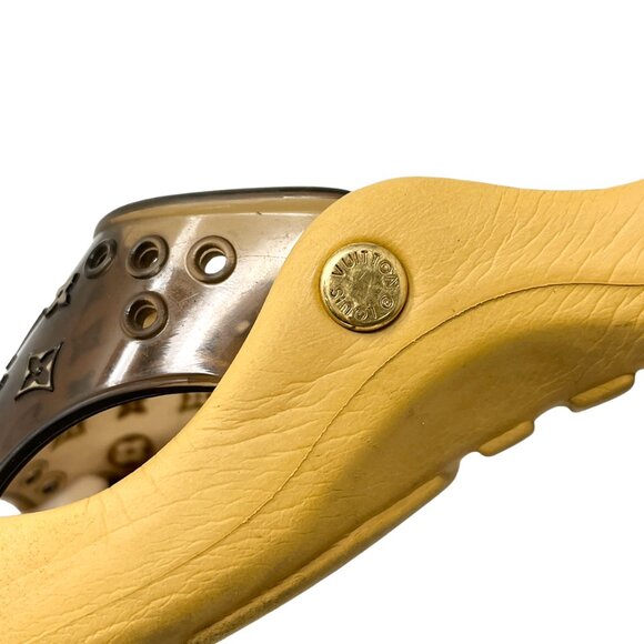 LOUIS VUITTON Vintage Monogram Logo Slide Sandals #36 US 6 Brown Rubber [103925] - Picture 12 of 13